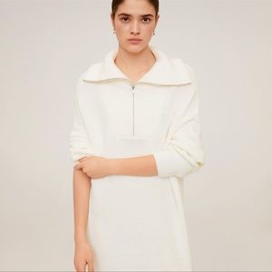 Mango Half Zip Zipper Sweater Dress